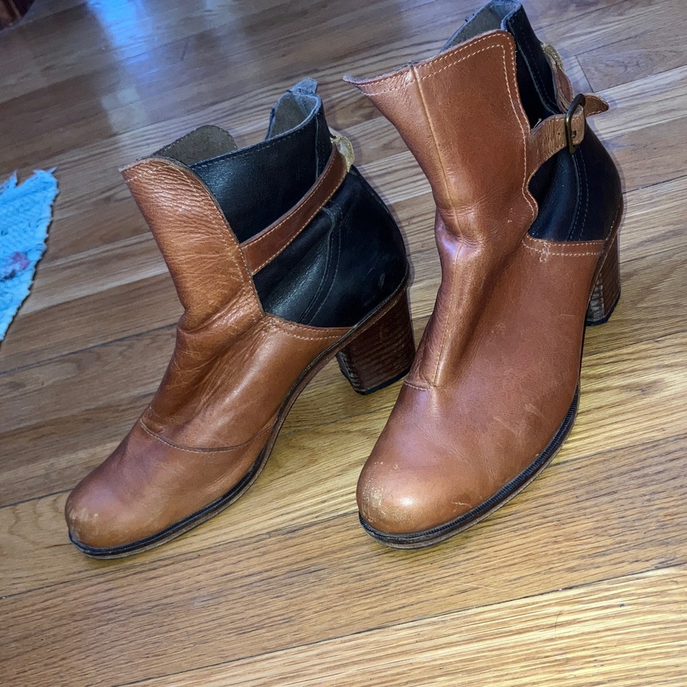 J Shoes Leather Hardwick Boots Booties Women's Size 8.5 Anthropologie